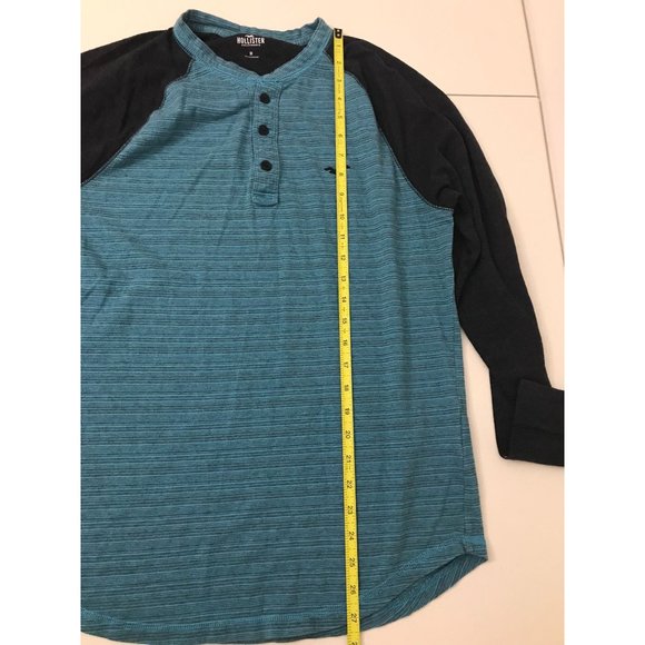 Hollister Mens M Blue Grey Long Sleeve Button Up Shirt *13 - Picture 3 of 4